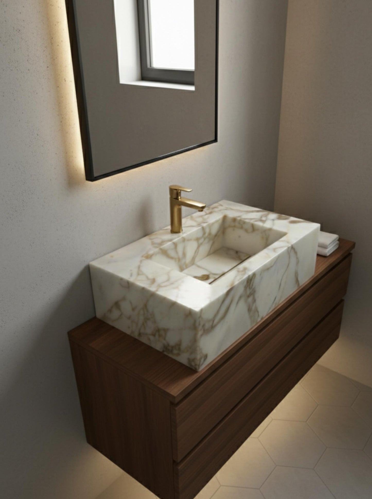Calacatta Gold Marble Sink