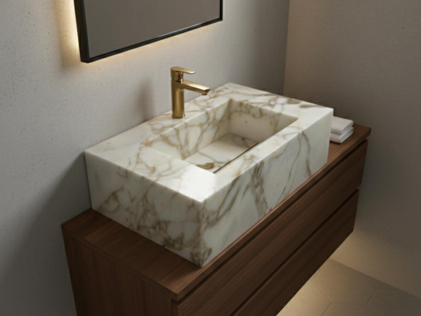 Calacatta Gold Marble Sink
