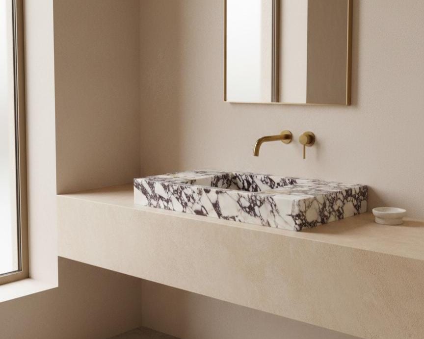 Calacatta Viola Marble Wall-Mounted Sink