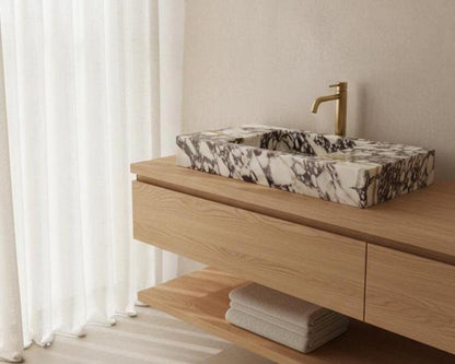 Calacatta Viola Marble Wall-Mounted Sink
