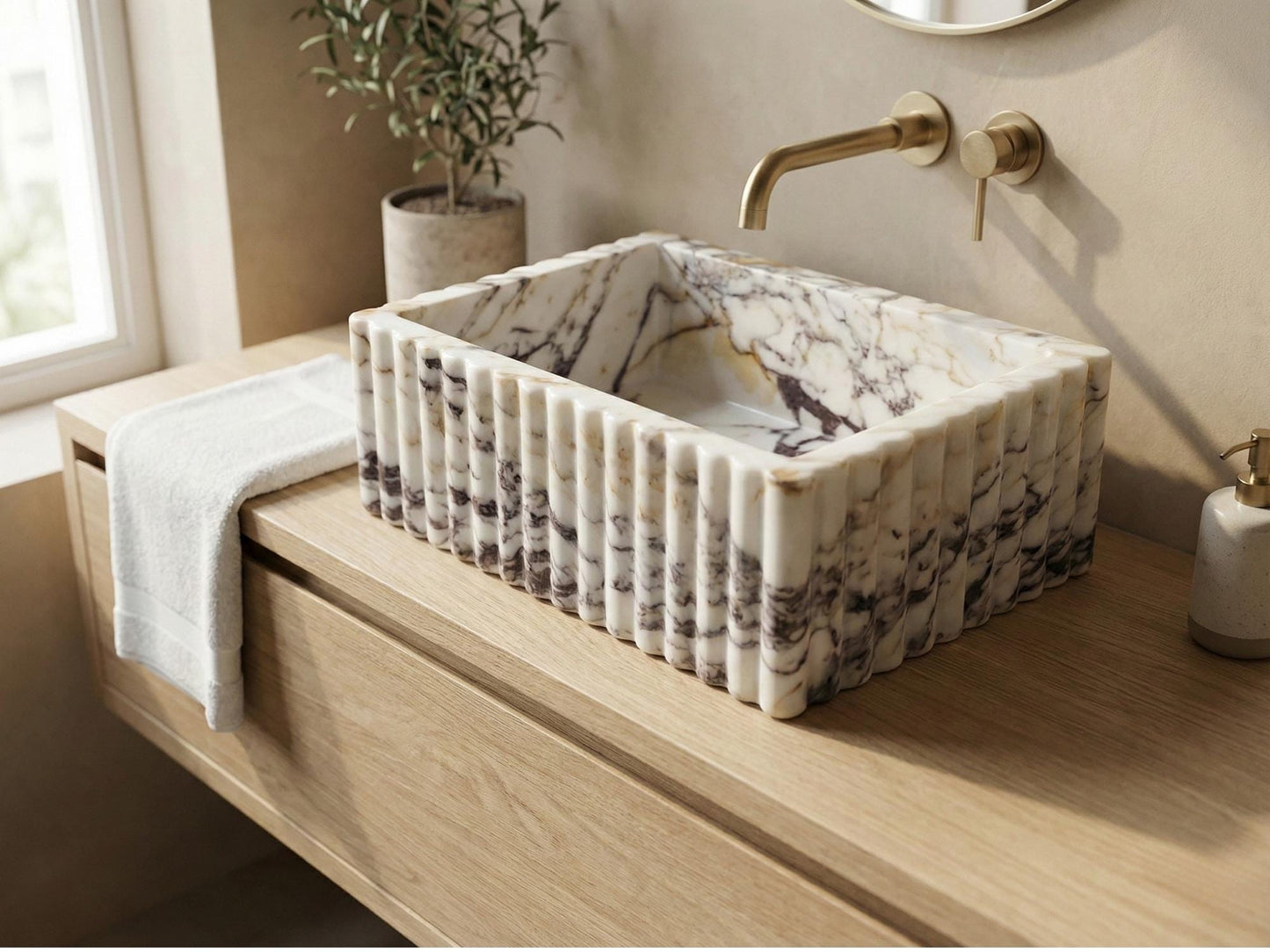 Calacatta Viola Marble Sink
