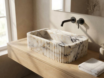 Calacatta Gold Fluted Sink