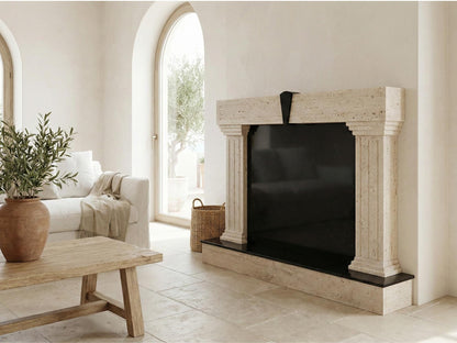 Travertine Fireplace Mantel Surround
