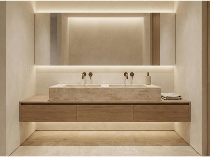 Custom Travertine Double Sink