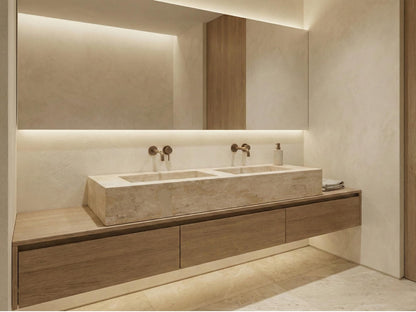 Custom Travertine Double Sink