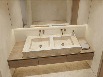 Custom Travertine Double Sink