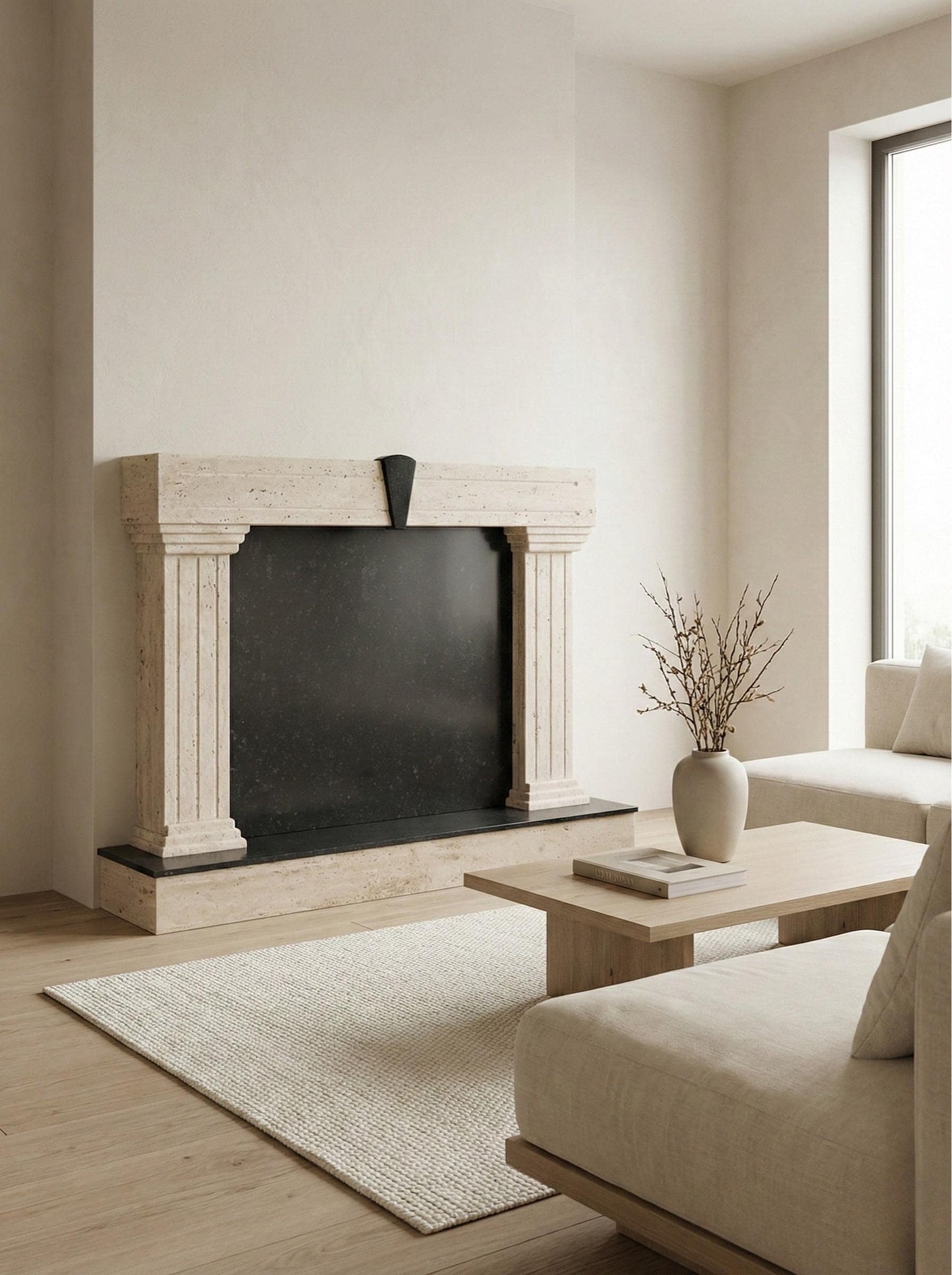 Travertine Fireplace Mantel Surround
