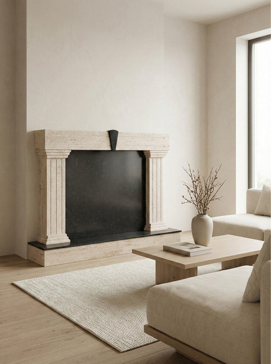 Travertine Fireplace Mantel Surround