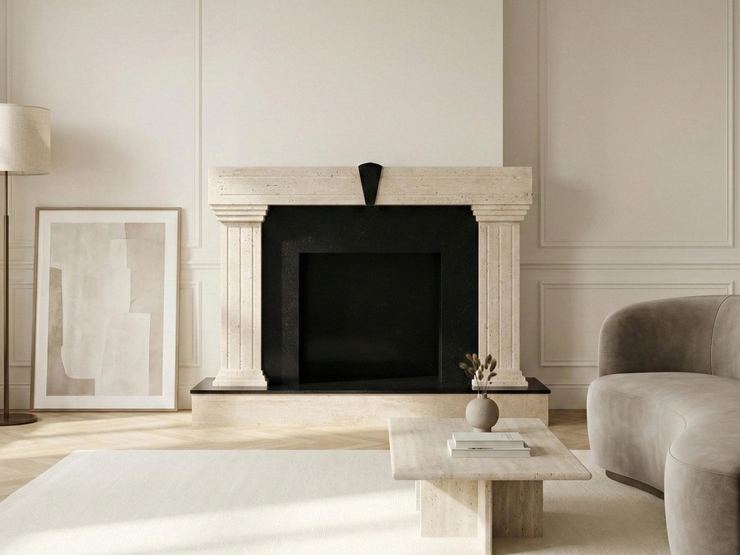 Travertine Fireplace Mantel Surround