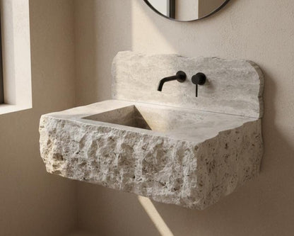 Travertine Sink with Backsplash